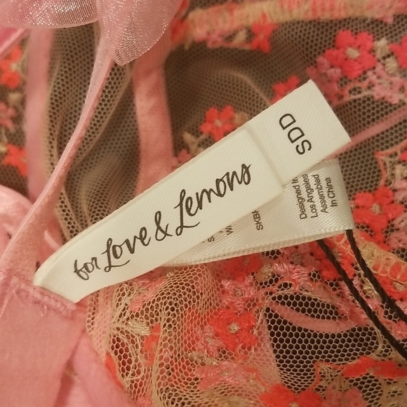 💕FOR LOVE AND LEMONS💕 Love Bouquet Embroidery Bra ~ Pink SDD NWT - Picture 14 of 16